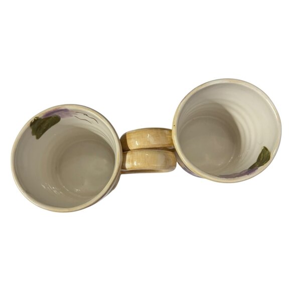 Hand-Painted Ceramic Mugs Hydrangeas 16 Oz Purple Floral Cottage Farmhouse - Picture 15 of 16